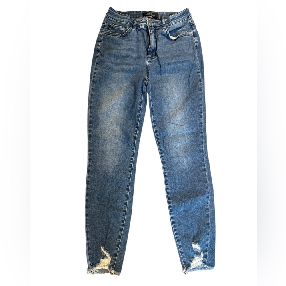 Judy Blue Skinny Fit Distressed Jeans Women 9/29 High Rise Frayed Hem